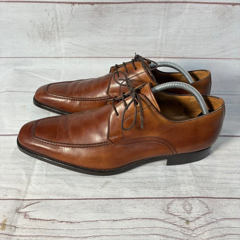 Magnanni Apron Toe Derby‎ Shoes Mens 10 Brown Leather Spain